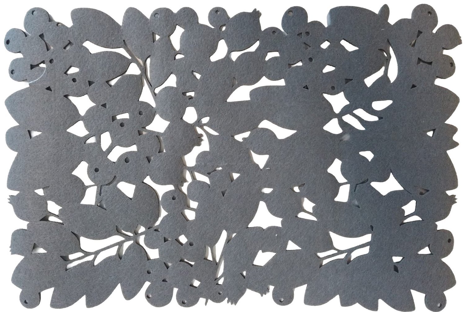 Vilten Placemats Set van 4 – Nutan Grijs – 30x45 cm – Stevige Onderleggers van Vilt