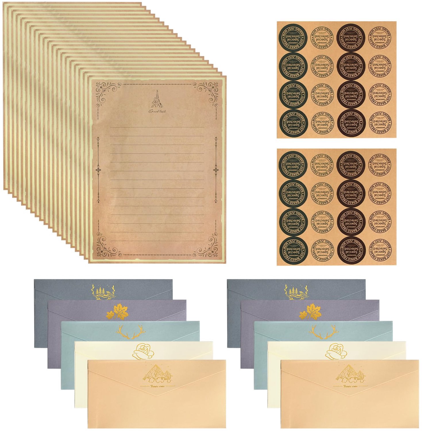 Set van 2 Gekleurde Enveloppen voor Bruiloft en Wenskaarten