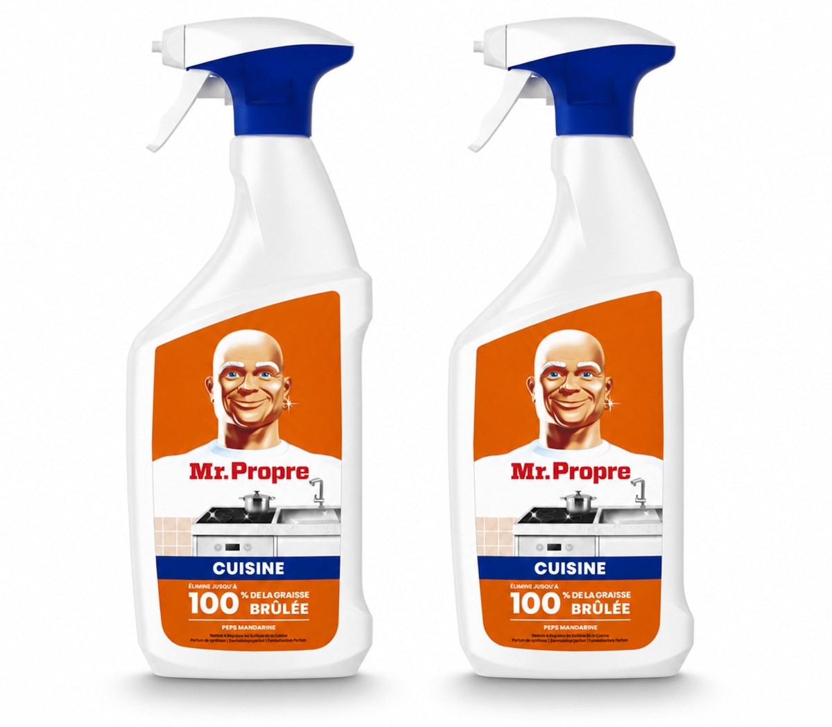 2 x Mr. Propre – Keukenontvetter Spray – Mandarijn Boost – 800 ml - Bulkverpakking - 2 stuks
