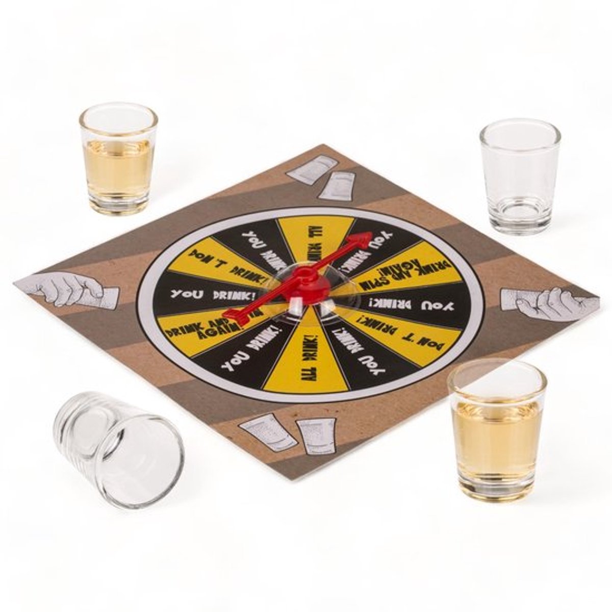 Dailygoody - Party meeneemspel - Drinkspel met shot spinner - Compact voor onderweg