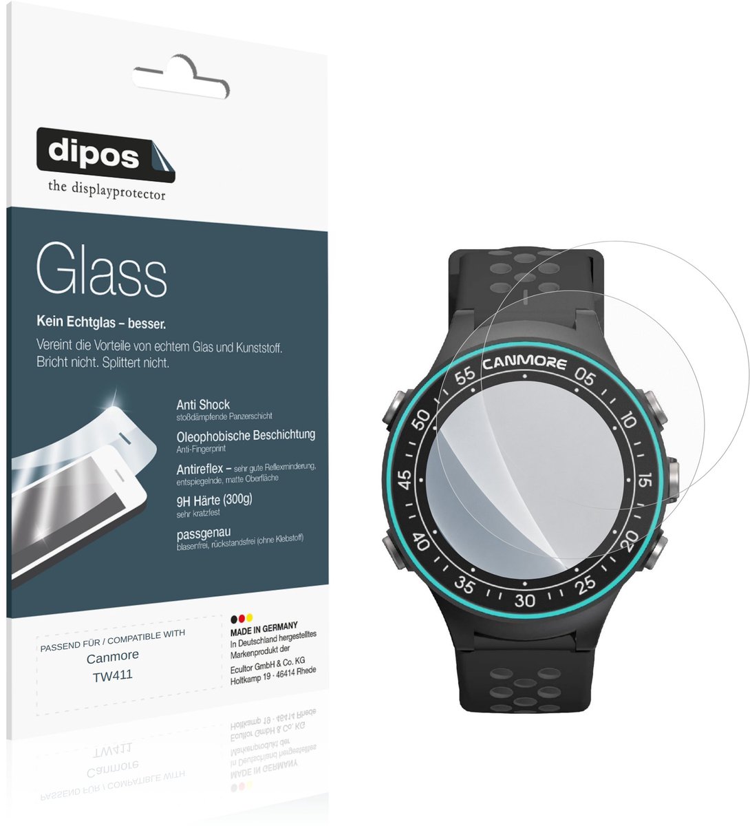 dipos – 2x Matte Pantserfolie geschikt voor Canmore TW411 | 9H Screenprotector
