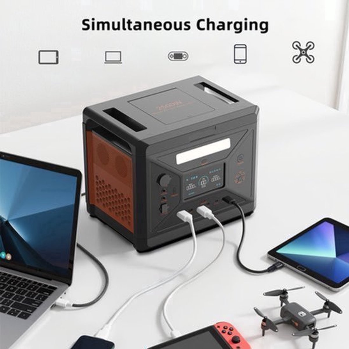 Draagbare Zonnegenerator – Powerstation - Powerbank - Zonne Stroom Generator – Mobiele Zonne Energie – Zonne Accu – 2304Wh Capaciteit – 2500W Vermogen