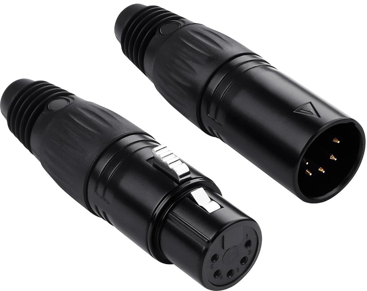 5-pin XLR connectoren voor microfoons, vervangende audio-aansluitingen voor mengpanelen en versterkers, ideaal voor audio-oplossingen.