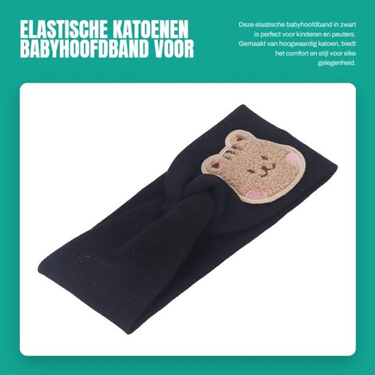 Dailygoods- Babyhoofdband Elastisch - Katoenen Hoofdband - Cartoonpatroon