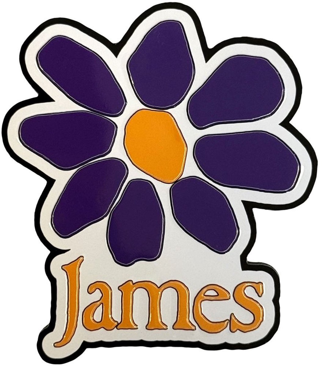 James - Orange Logo Purple Daisy Koelkastmagneet - Wit/Multicolours