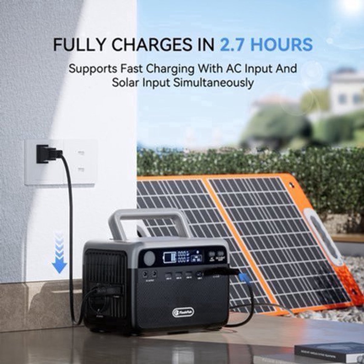 Powerbank – Draagbare Accu – Noodstroomvoorziening – Zonne-energie Generator – Power Station – 230Wh LiFePO4 Batterij – 300W Continu Vermogen