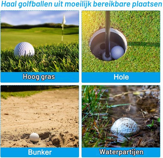 Golfbal Retriever Grabber - 2 Stuks - Putter Grip Zuignap - Eenvoudig ophalen van golfballen - m-winkel — afbeelding 4