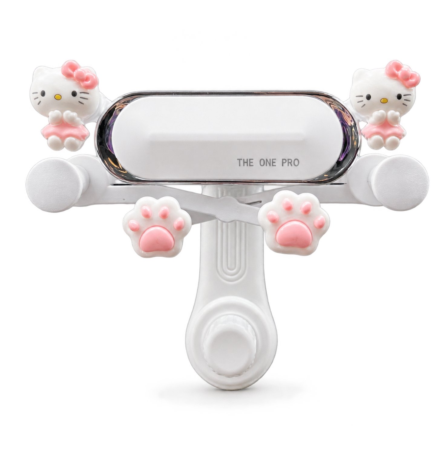telefoonhouders auto - houder voor ventilatierooster met verlengstang - wit en roze