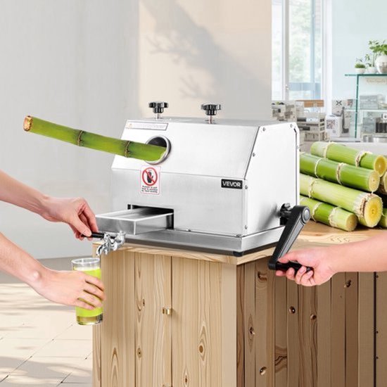 Suikerrietpers Handmatig - 110 kg per Uur Capaciteit - SUS201 Roestvrij Staal - Grote Inlaat 62 mm - Compacte Sapcentrifuge — afbeelding 3