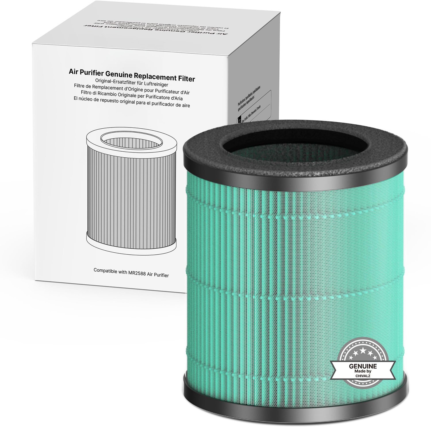 CHIVALZ 2588 Originele luchtreiniger, vervangingsfilter, True HEPA-filter voor kleine luchtreiniger, 1 verpakking - ShopVlot