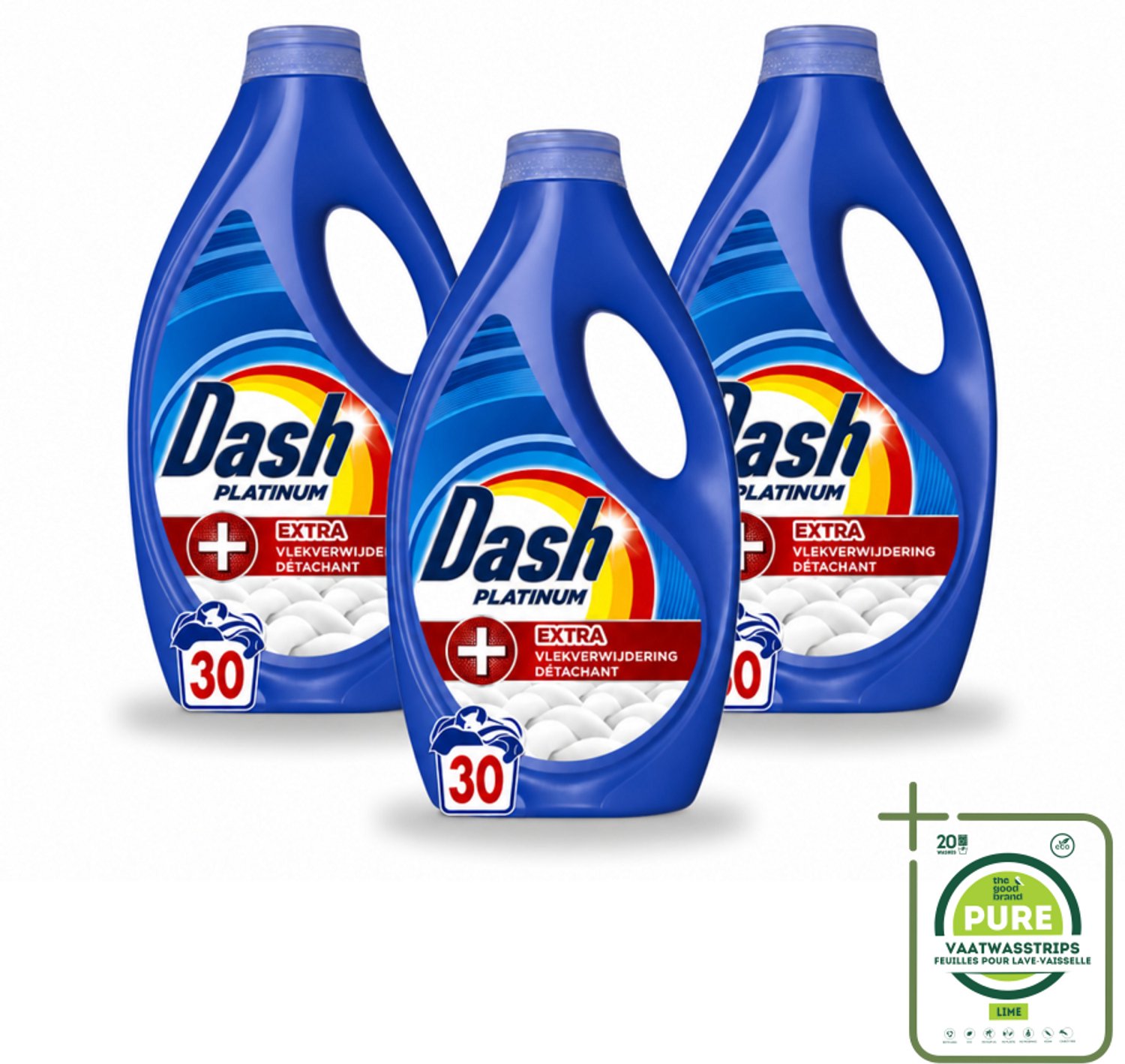 3 x Dash – Wasmiddel – Platinum – 1350 ml - Grootverpakking - Vaatwasstrips - Vlekverwijdering - Wasmiddel - Waskracht - Kleding Reinigen - Wasmiddel Voor Vlekken