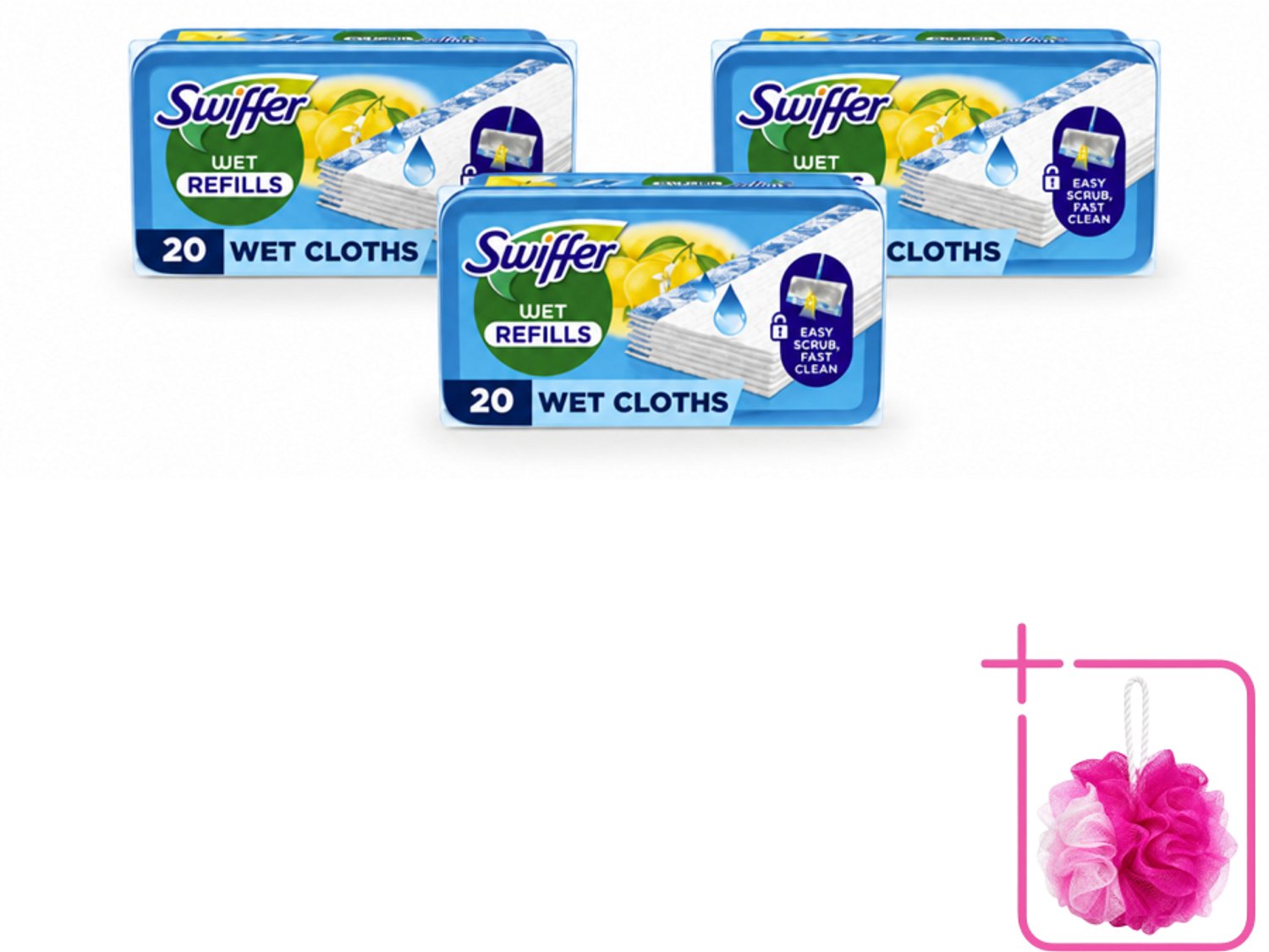 3 x Swiffer - Vloerdoekjes – Citrus Fresh – 20 doekjes - Bulkverpakking - Vloerdoekjes navullingen - Douchemop - Schoonmaken