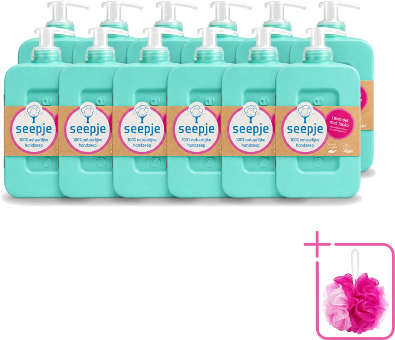12 x Seepje - Handzeep - Zachte Geur - Lavendel met Tonka - 300 ml - Bulkverpakking - Handzeep - Douchemop - Natuurlijke handzeep