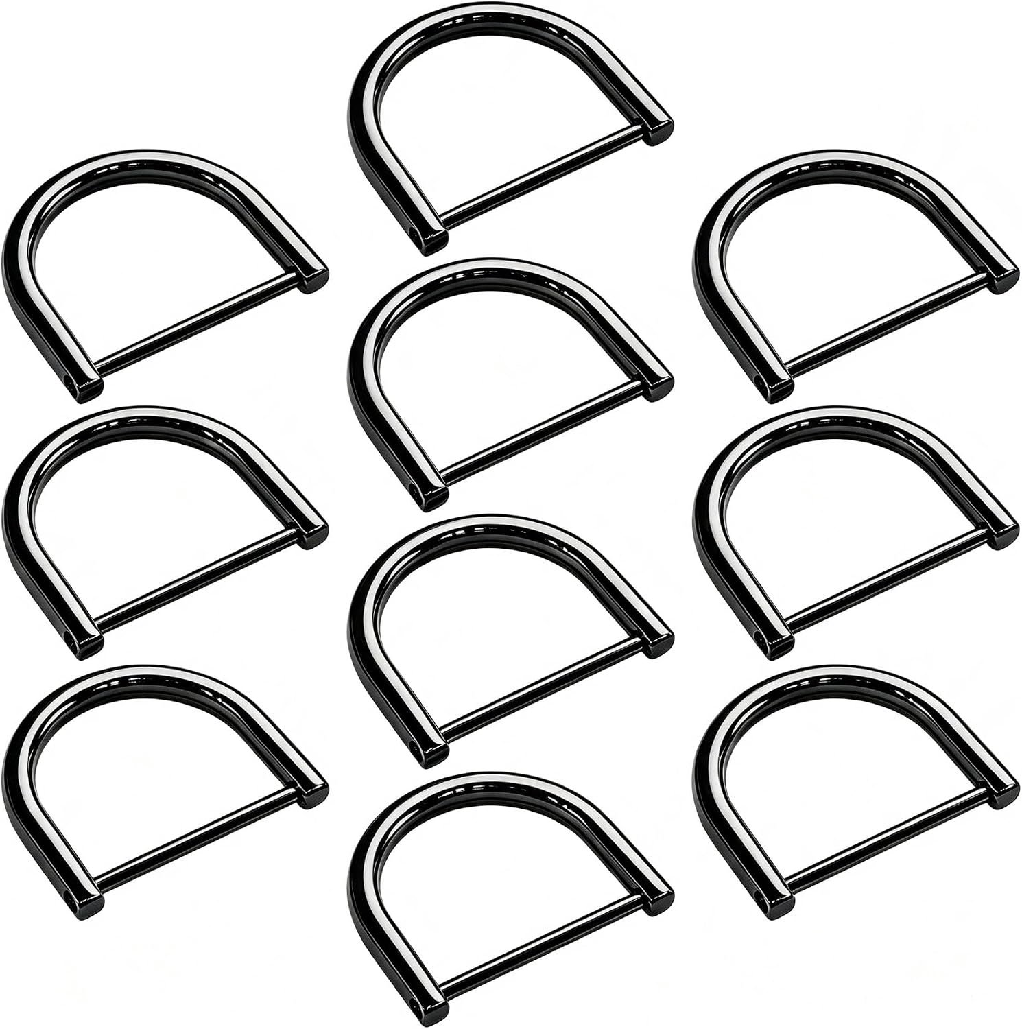 D-ringen om te schroeven, voor handtas, knutselen, zwart, 38 mm