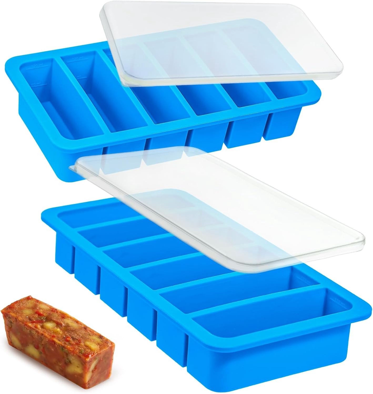 Set van 2 Siliconen Vriesbakjes met Deksel voor Soep en Voedselopslag - Ideaal voor Diepvriezen en Portioneren
