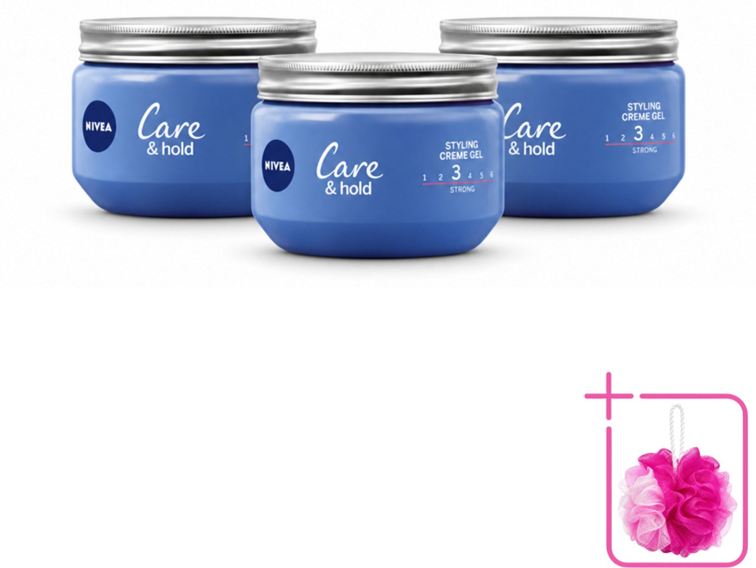 3 x NIVEA - Stylingscrèmegel - Verzorging & Stevigheid - Reinigt Onmiddellijk De Poriën - 150 ml - Bulkverpakking - Haarkruid - Douchemop - Haarkruid gel