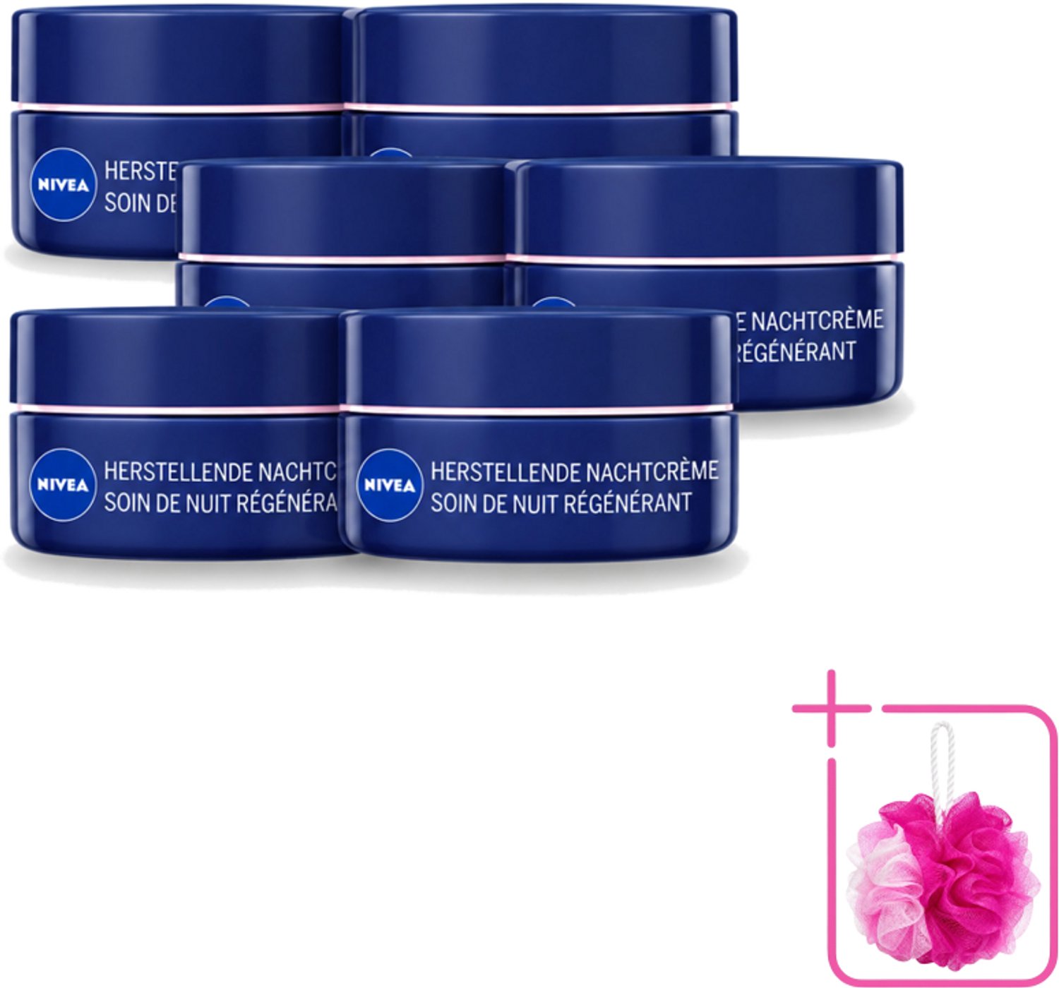 6 x NIVEA - Nachtcrème - Essentials +24U Voedend - Voor gevoelige & droge huid - Met Sheaboter & Amandelolie - 50 ml - Bulkverpakking - Nachtcrème - Voedende crème