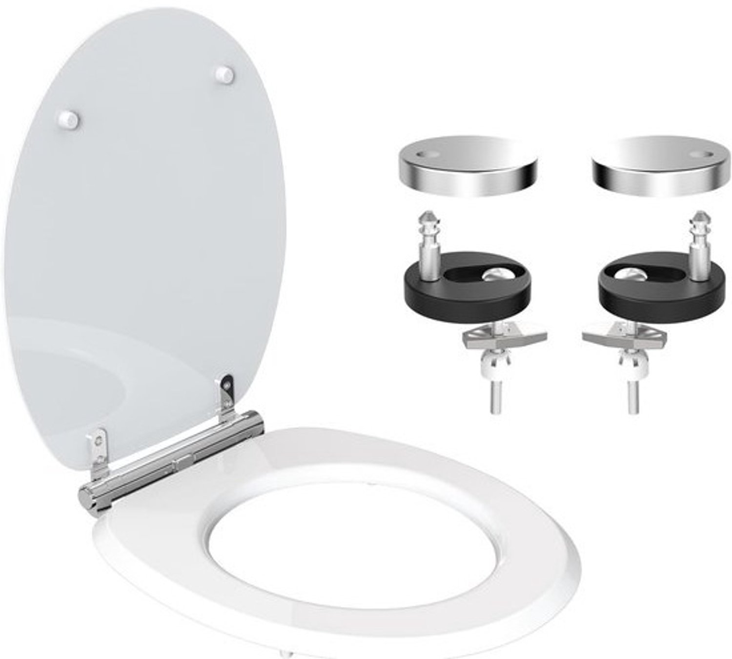 WC-bril met softclose-mechanisme - Wit - O-vormig - Duurzaam en antibacterieel - Universele toiletbril