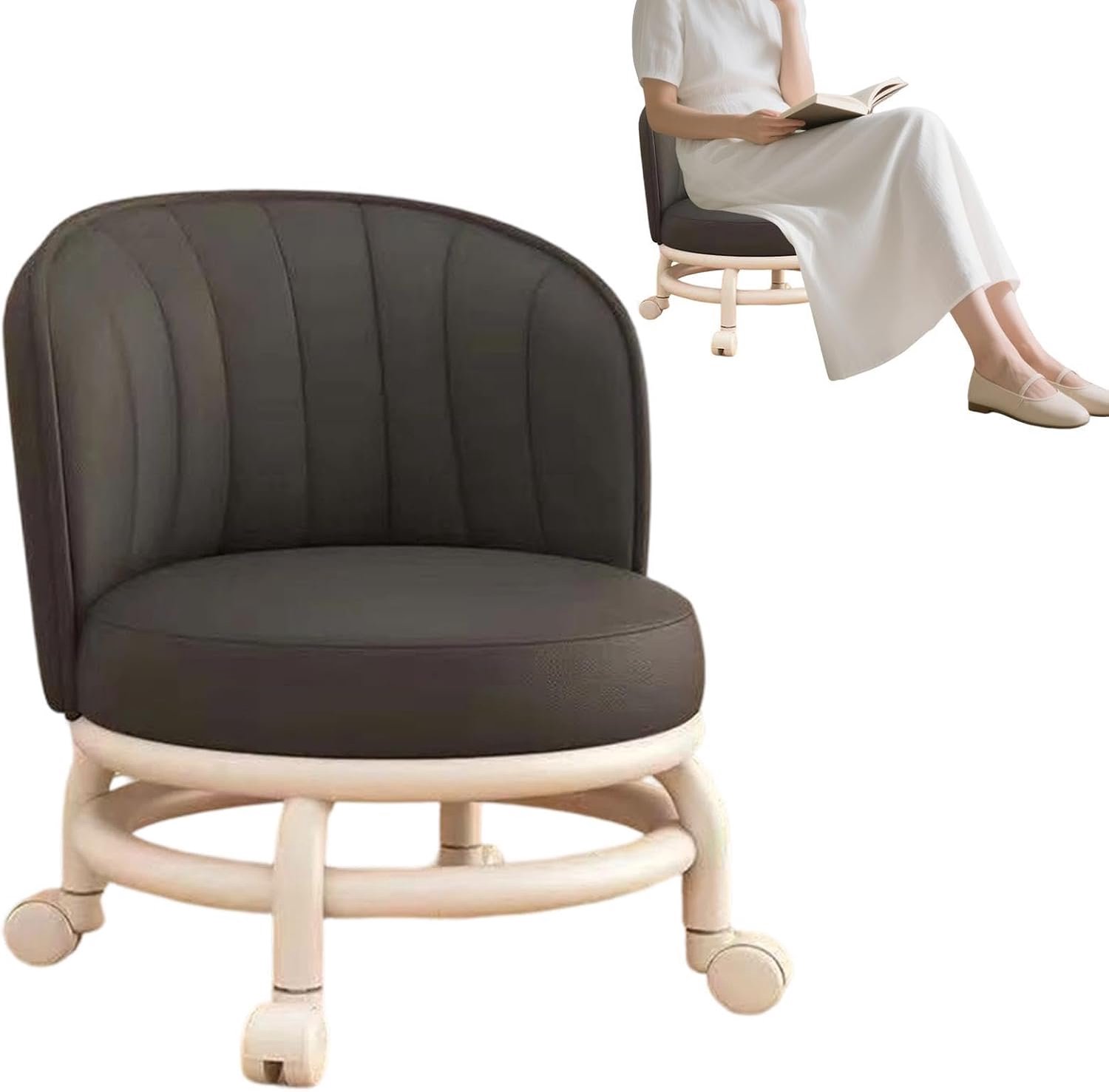 Veelzijdige Rolling Kruk, Waterdichte Zachte Ergonomische, Rugleuning