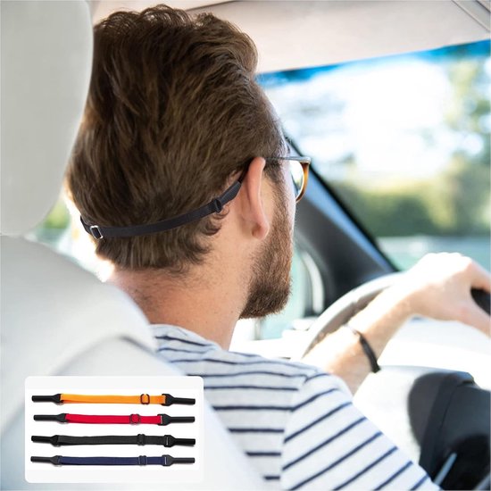 4 stuks verstelbare brillenriem, brillenhouder zonnebril riem universele brillenriem, oogbrillenhouders om de nek sport brillenriem voor mannen vrouwen kinderen (4 kleuren+4 stuks — afbeelding 5
