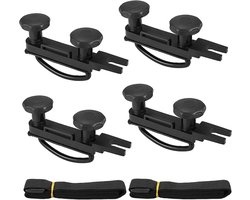 Funmo Dakkofferbevestiging, U-beugel, 4 stuks, universele montage voor auto, U-houder met 8 zekeringsmoeren, dakkofferhouder, installatieaccessoireset