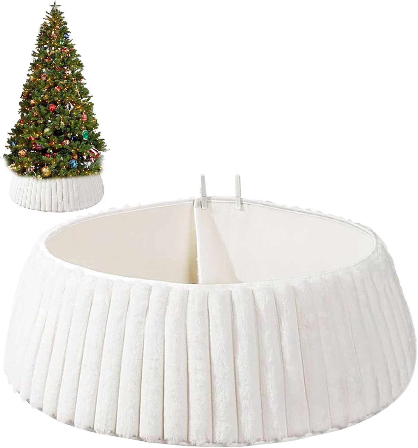 Kerstboom Kraag Landelijke Witte Pluchen Beschermer