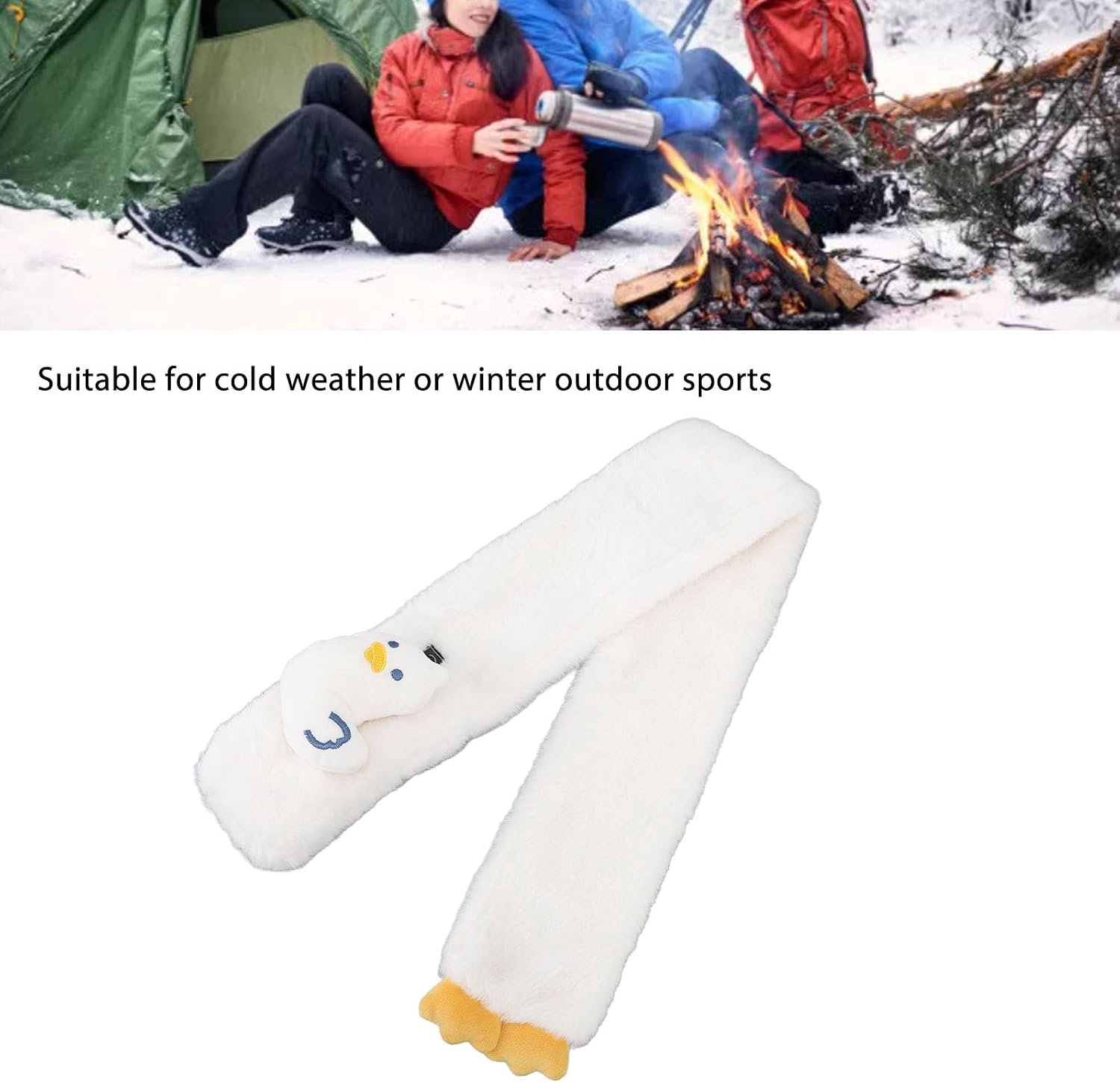 Almohadilla Térmica para el Cuello, Bufanda Patrón de Dibujos Animados 3 Niveles de Calentamiento Envoltura para el Cuello Envoltura Cervical con Calefacción USB para (Duck)