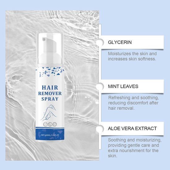 2 Stuks Pijnloze Ontharingsspray, Spray die Haargroei Remt, Body Hair Removal Cream, Vertraagt Haargroei, Ontharing van Oksels en Benen, Geschikt voor alle Huidtypes — afbeelding 4