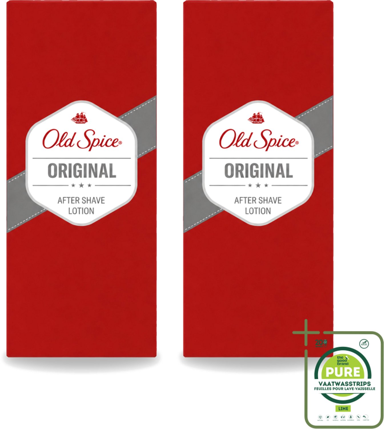 2 x Old Spice - Original - Aftershave Lotion - Verfrissend - 100 ml - Grootverpakking - Vaatwasstrips - Aftershave Lotion - Aftershave - Huid Verzorging - Scheren Na - Irritatie Voorkomen