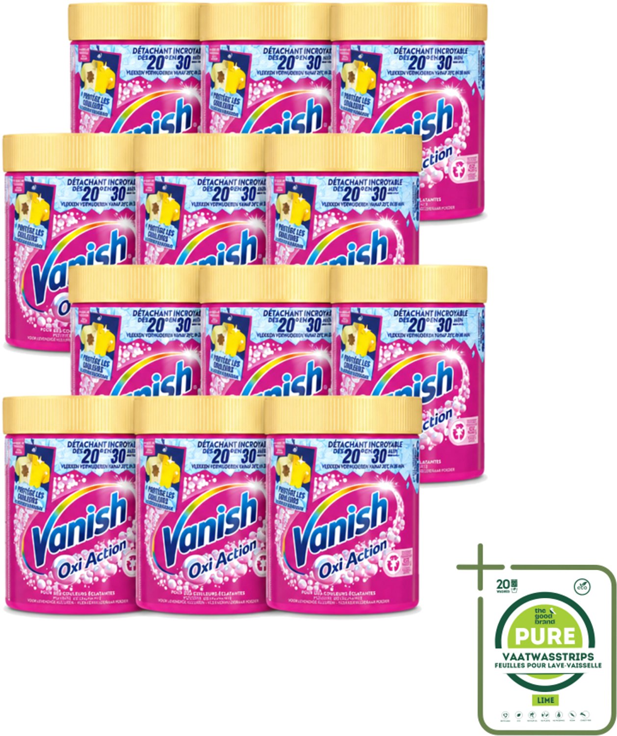 12 x Vanish – Wasbooster Poeder – Oxi Action Gekleurde Was – 470 g - Grootverpakking - Vaatwasstrips - Wasbooster - Kleurbehoud - Vlekverwijdering - Wasmiddel - Anti-verkleuring