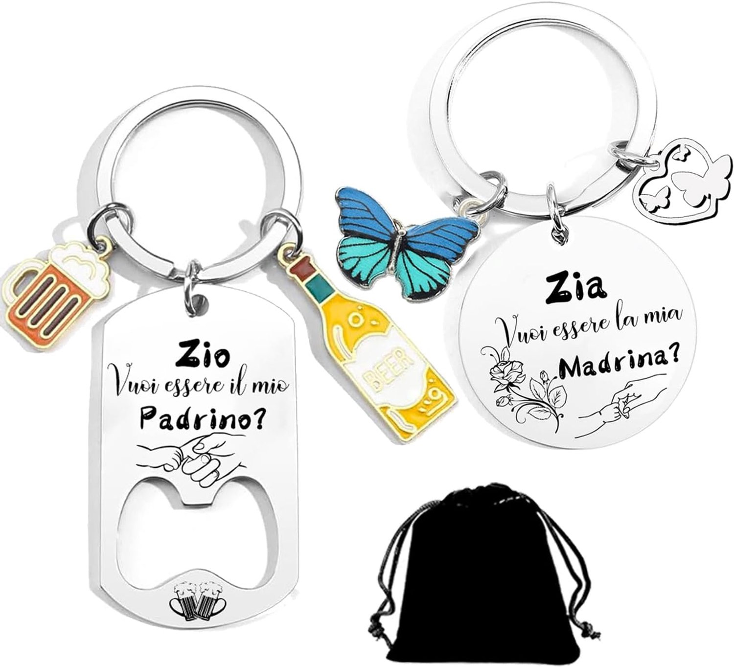 GUOYU Sleutelhangerset voorstel peetvader en peettante voor oom en tante, oom wil je mijn peetvader zijn, cadeau - ShopVlot