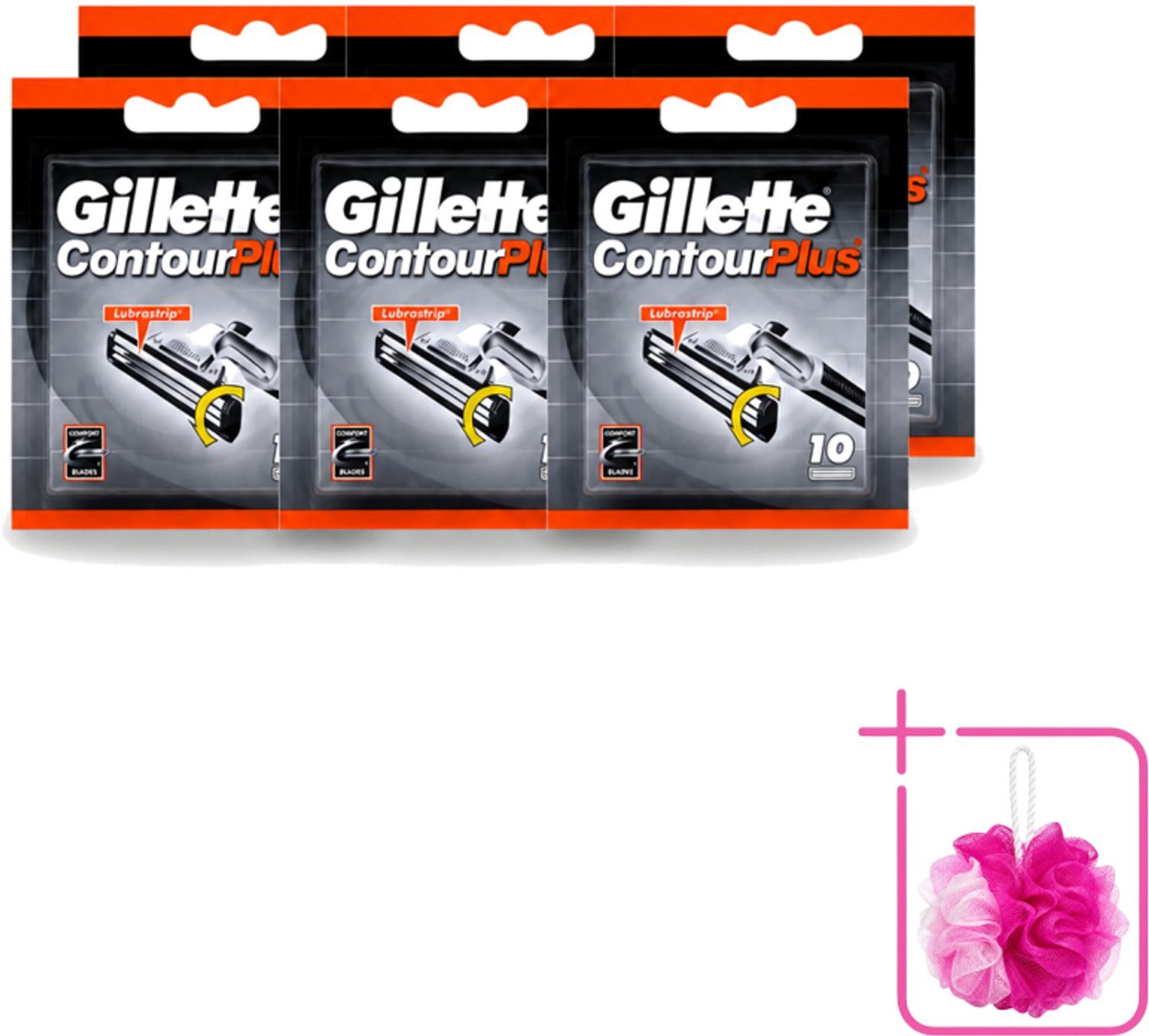 6 x Gillette Contour Plus – Wegwerpscheermesjes – 10 mesjes - Bulkverpakking - Scheermesjes - Scheermes