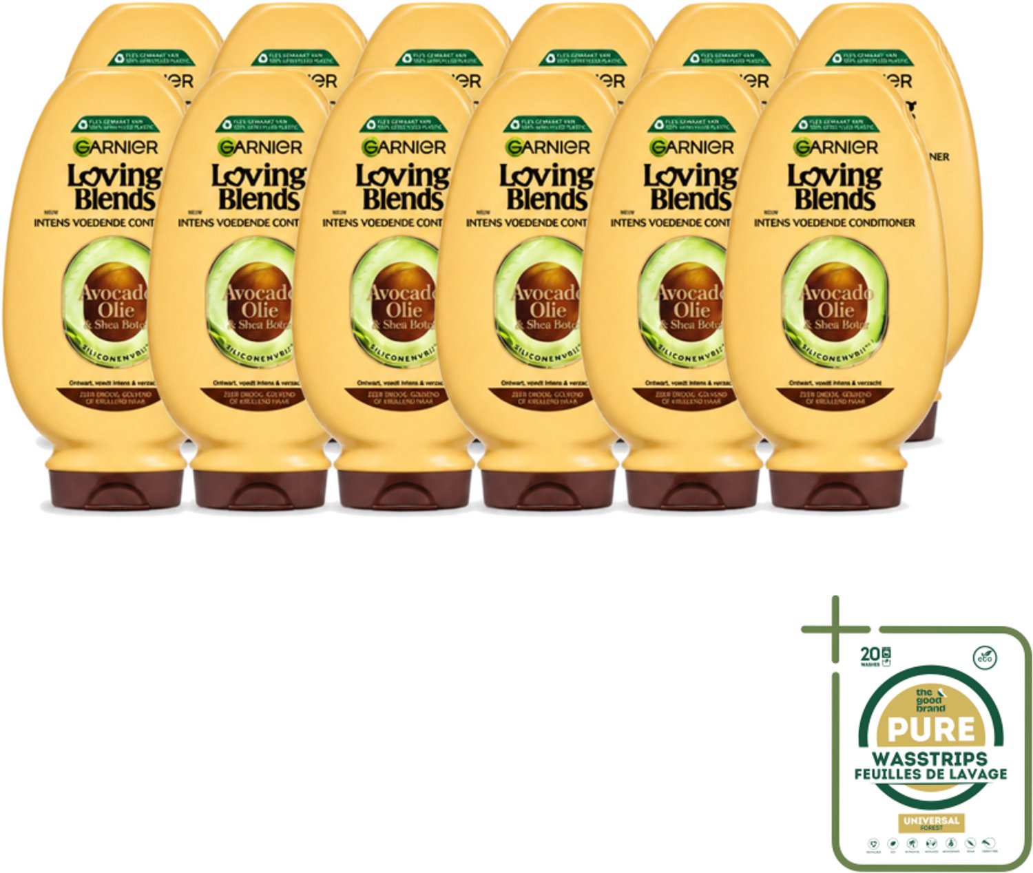 12 x Garnier - Loving Blends - Conditioner - Avocado Olie & Shea Boter - Zeer Droog of Pluizig Haar - 250 ml - Wasstrips - Avocado Olie - Shea Boter - Haarverzorging - Droog Haar - Pluizig Haar