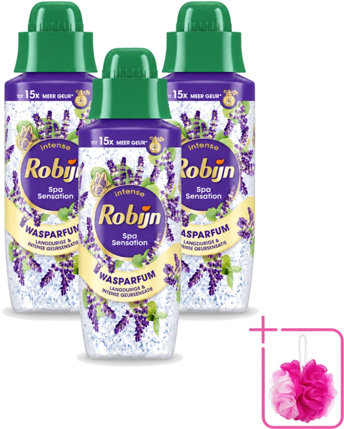 3 x Robijn – Wasparfum – Intense Spa Sensation – 342 ml - Bulkverpakking - Wasparfum - Douchemop - Geur