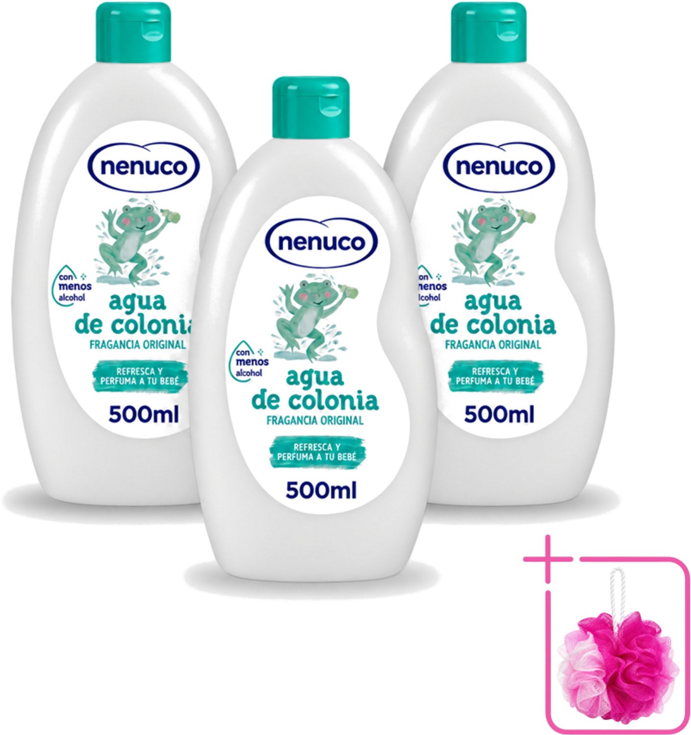 3 x Nenuco – Haarlotion – Agua de Colonia – 500 ml - Bulkverpakking - Agua de Colonia - Douchemop - Kinderparfum