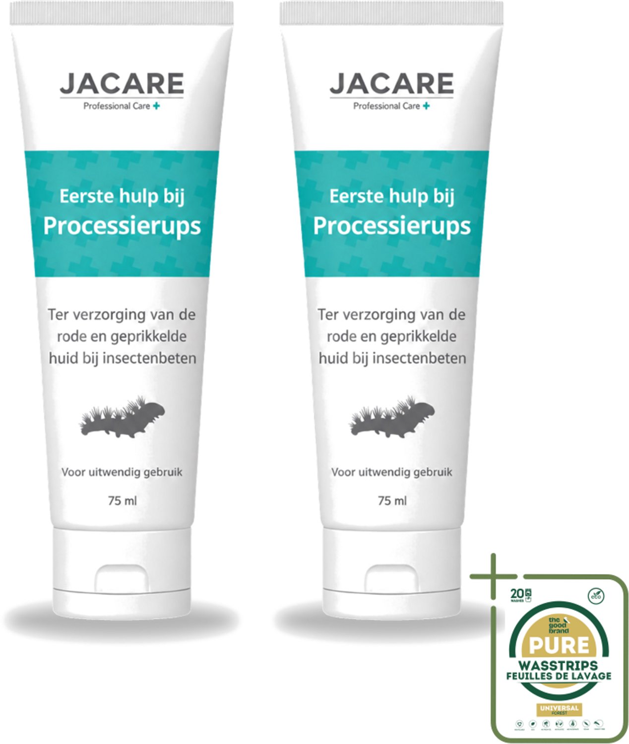 2 x Jacare – Gel – Processierups – 75 ml - Wasstrips - Processierups Gel - Jeuk Verlichting - Huidverzachting - Insectenbeten - Kwallenbeten