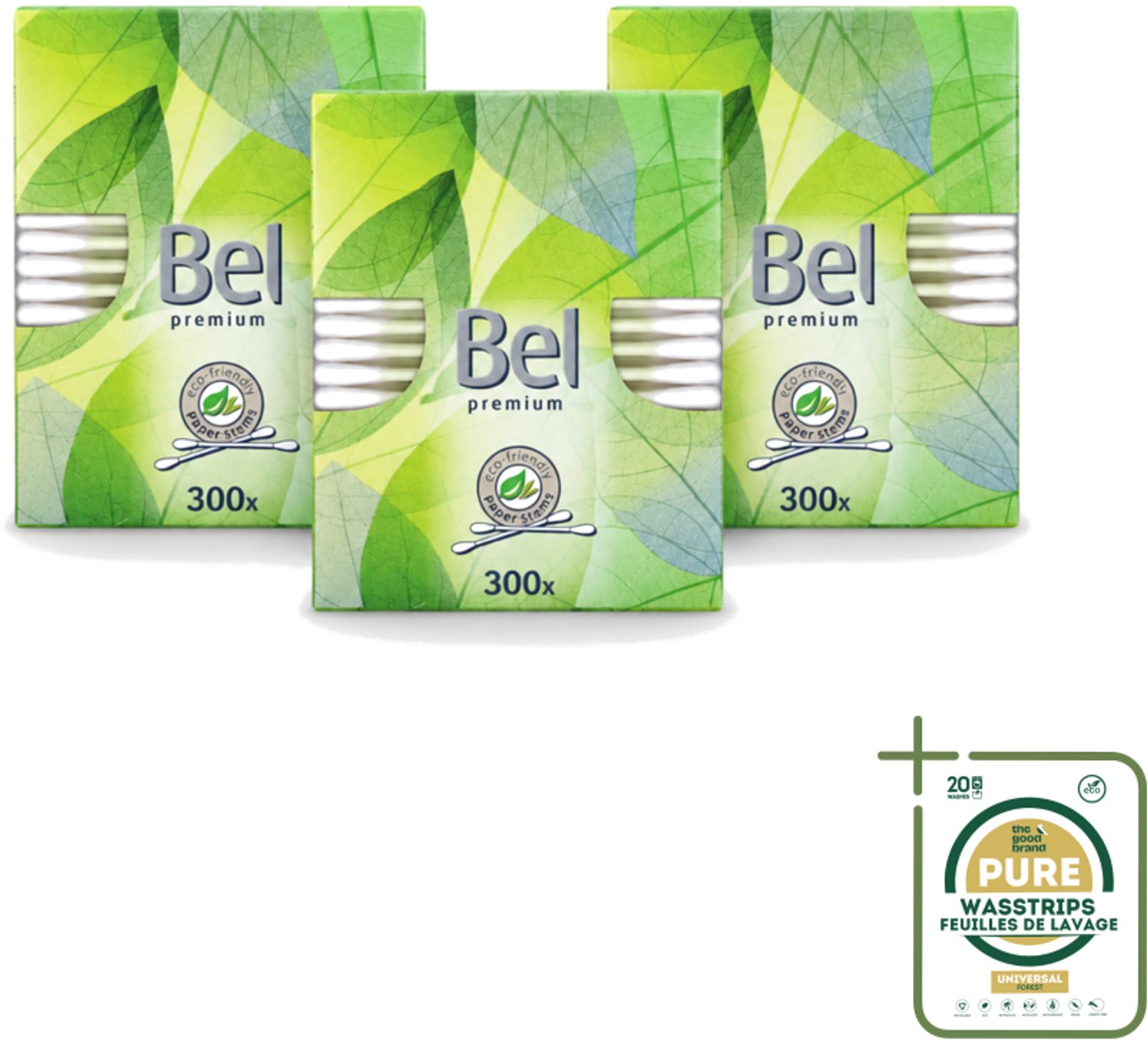 3 x Cotton Buds – Wattenstaafjes – Premium – Katoen - Wasstrips - Wattenstaafjes - Katoen - Papier - Plasticvrij - Milieuvriendelijk