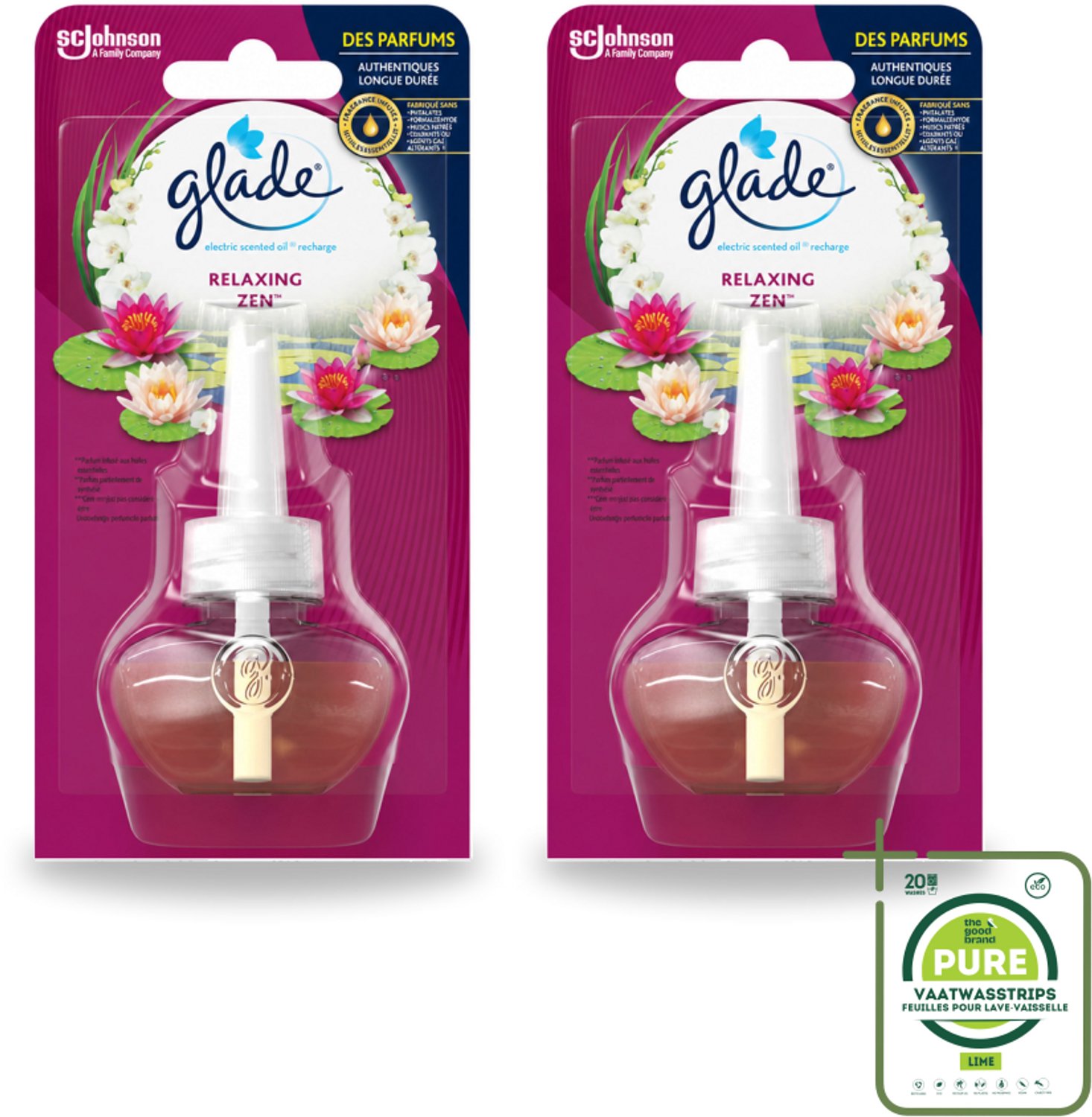 2 x Glade - Navulling Elektrische Olie - Relaxing Zen - Zonder Houder - Grootverpakking - Ontspanning - Geur - Rust - Kalmerende Geur - Geurverspreider