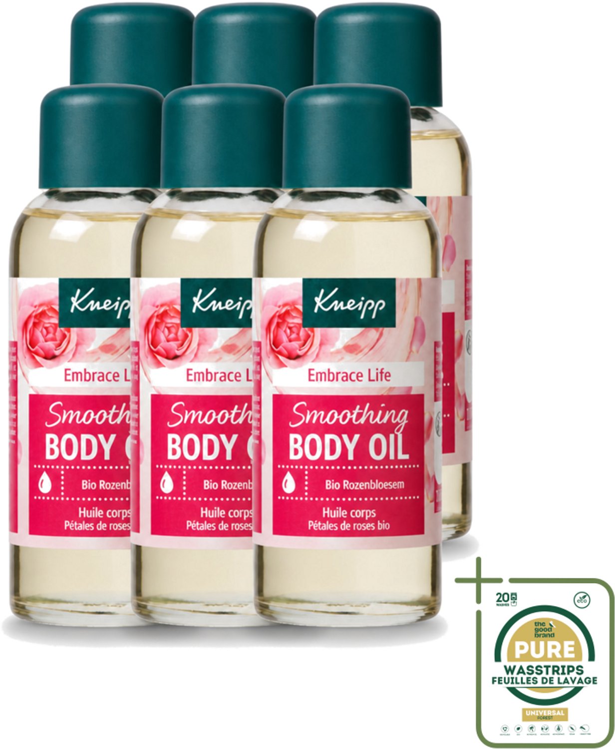 6 x Kneipp - Huidolie - Embrace Life - Anti‑Aging verzorging - 100 ml - Wasstrips - Huidverzorging - Anti-aging - Droge Huid - Rijpe Huid - Huidolie