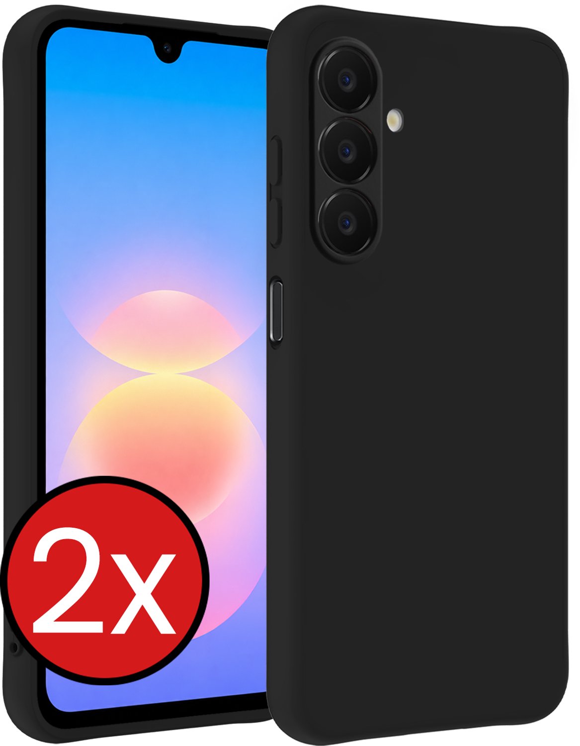 Hoesje - 2 Stuks - Geschikt voor Samsung Galaxy A18 - Sterk & Shockproof - Telefoonhoes - Back Cover - Case Siliconen - Telefoon Hoes - Zwart