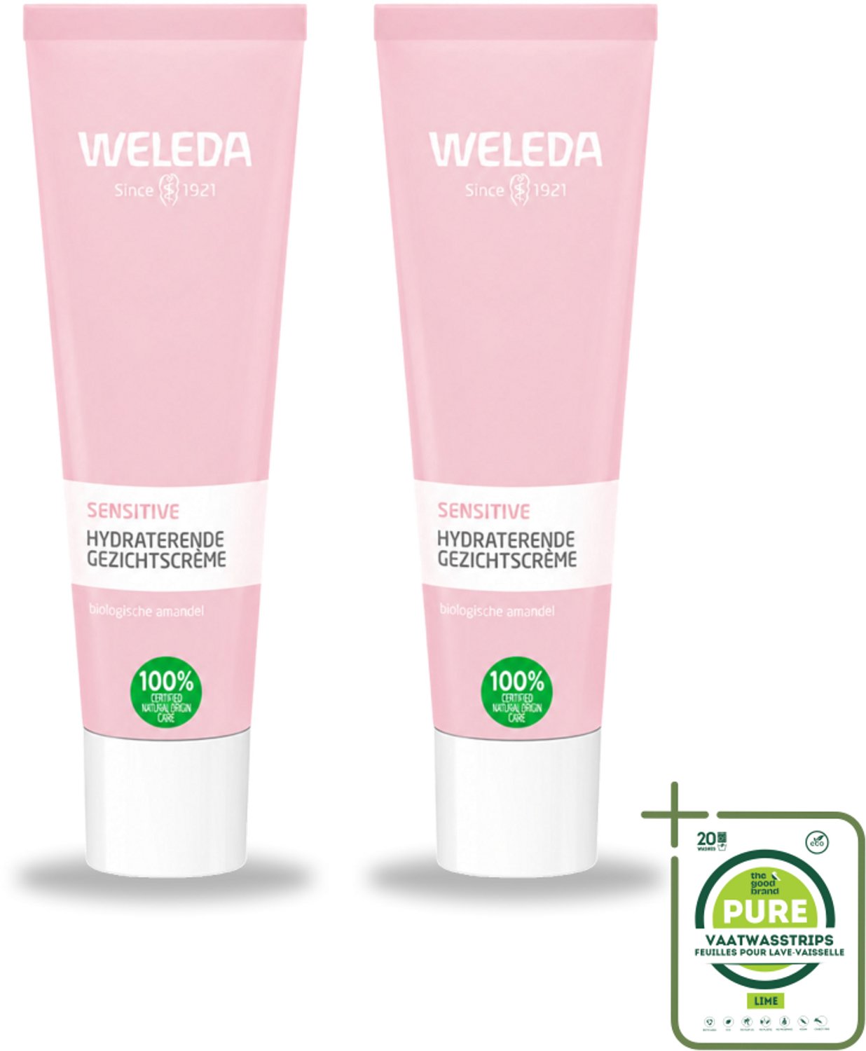 2 x WELEDA - Gezichtscrème Sensitive Hydraterend - Voor gevoelige huid - 30 ml - Grootverpakking - Vaatwasstrips - Gevoelige Huid - Hydraterende Crème - Amandelolie - Roodheid Verminderen - Huidbarrière