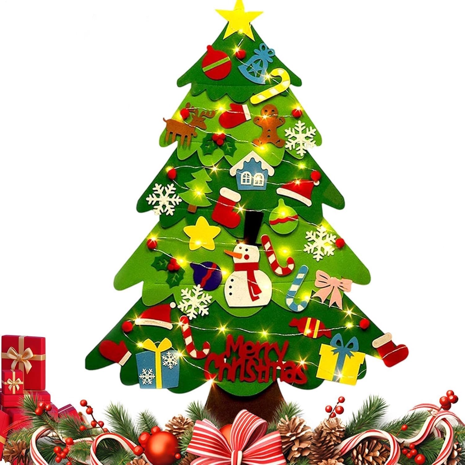 Kerstboom Van Vilt Voor Kinderen Winter Vakantie Kinder Activiteit En