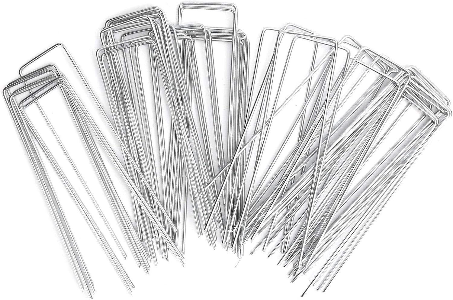 Landschap Nietjes Stakes Pins, 50 Stuks Tuin Stakes Grond Nietje Spikes U-vormige Fixer Weed Barrière Stof Landschap Gazon