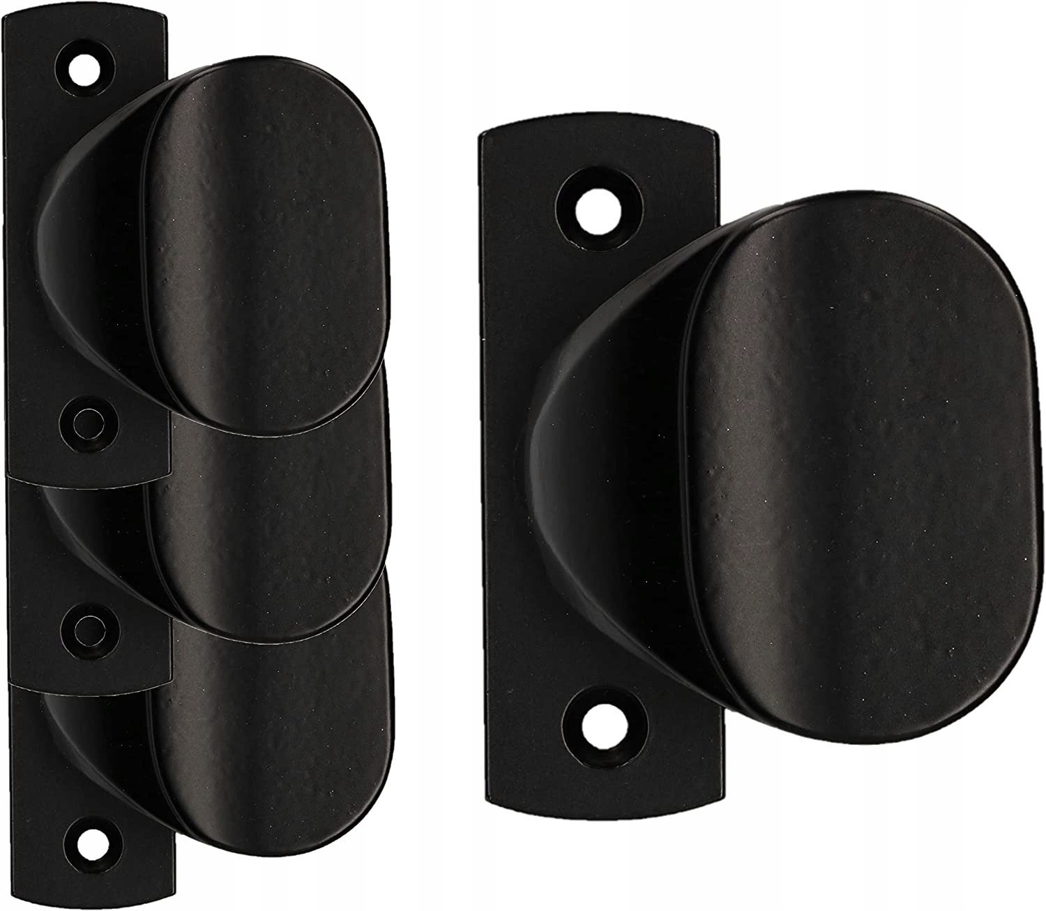 4x Deurklink Vast 65mm - Zwart, Zink-Aluminium Legering