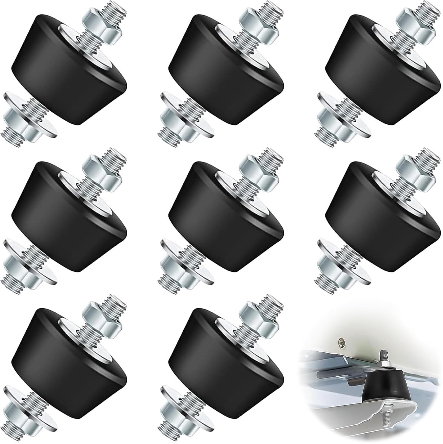 Pack Rubber Lagers voor Airconditioning, Universele Schokdempers, Antivibratie Voeten, Niet-Slip Rubber Lagers, Geschikt voor Motoren en Apparaten (40 x 30 mm)