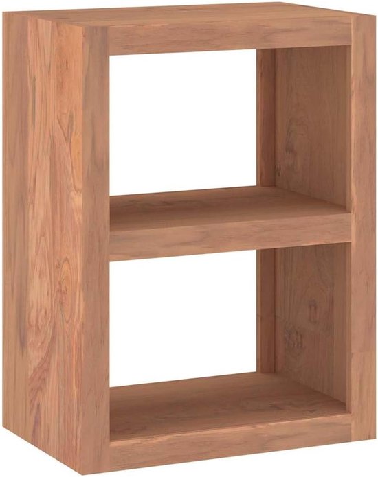 Bijzettafel massief hout teak, opbergtafel 45x30x60 cm, bruin — afbeelding 4