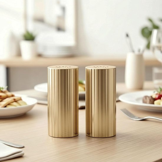 2 Stuks 304 Roestvrijstalen Kruidenshakers, Multifunctionele Kruidendispensers met Gaten voor Zout Chilipoeder Poedersuiker (GOLD) — afbeelding 2