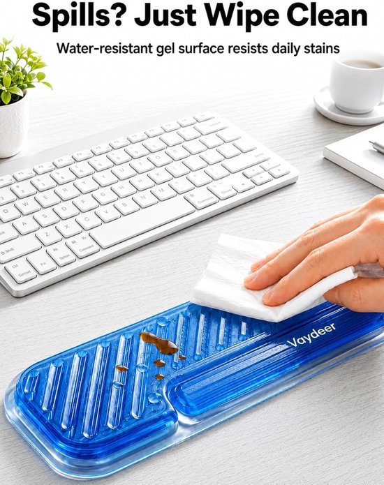 Ergonomische palmsteun set van traagschuim, antislip polssteunen voor toetsenbord en muis, ideaal voor kantoor, thuiswerk en gamen — afbeelding 4