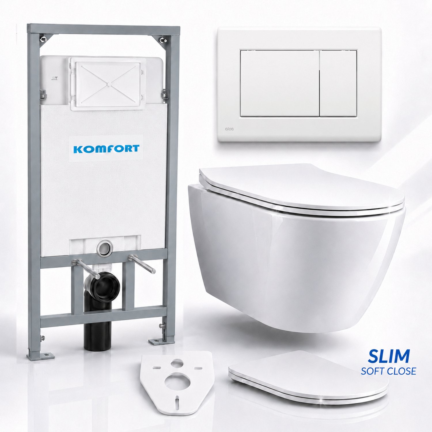 Badland toiletset - Alcaplast KOMFORT C201 1,2 m - ROLO wit - M270 wit