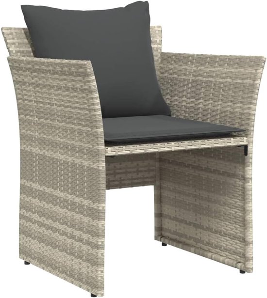 Poly rattan weerbestendig met voetensteun lichtgrijs — afbeelding 4